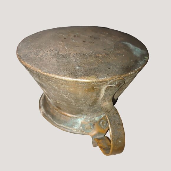 Pot Cauldron Patina Antique Rustic Copper Pitcher Pure Pour Solid Rivet Handle - Picture 5 of 8